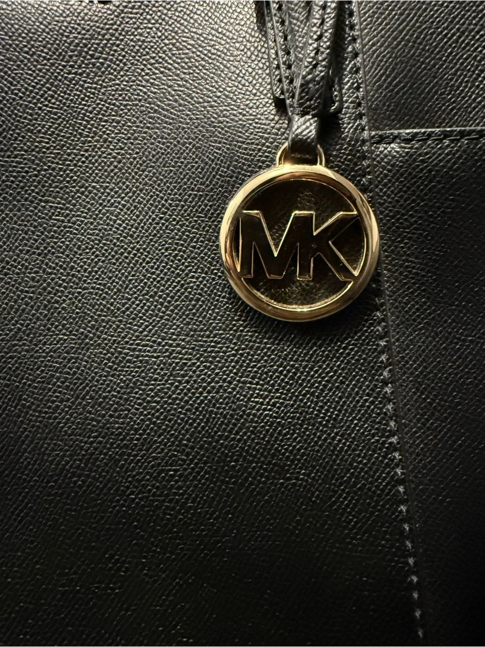 Michael Kors Black Saffiano Leather Tote with Gold Hardware